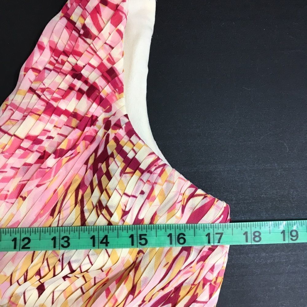 ADRIANNA PAPELL BOHO CHIC MULTI COLOR TIE DYE PLEATED CHIFFON MIDI DRESS 8 - Picture 4 of 10